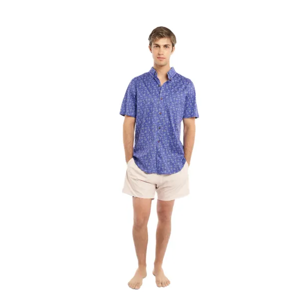 Bermies Cotton Stretch Shirt Sea Breeze