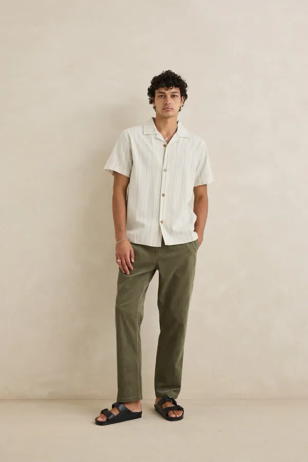 Rhythm Vacation Stripe SS Shirt Natural