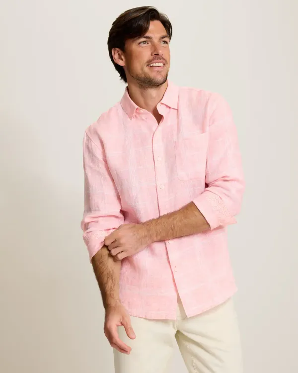 Tommy Bahama Paradiso Plaid Passion Peach