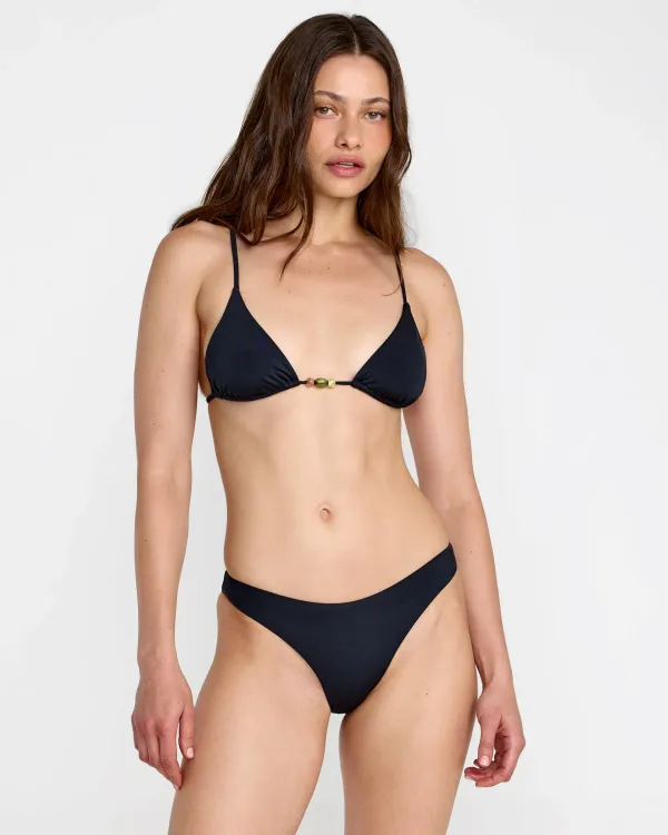 RVCA Cabana Medium French Bikini Bottom RVCA BLACK