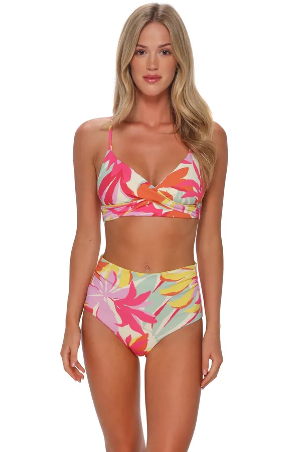 Sunsets, Inc Capri High Waist Tropicolor Crepe
