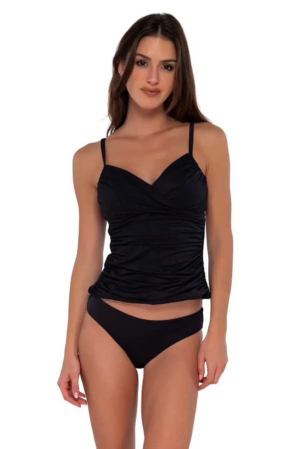 Sunsets, Inc Simone Tankini Black Seagrass Texture