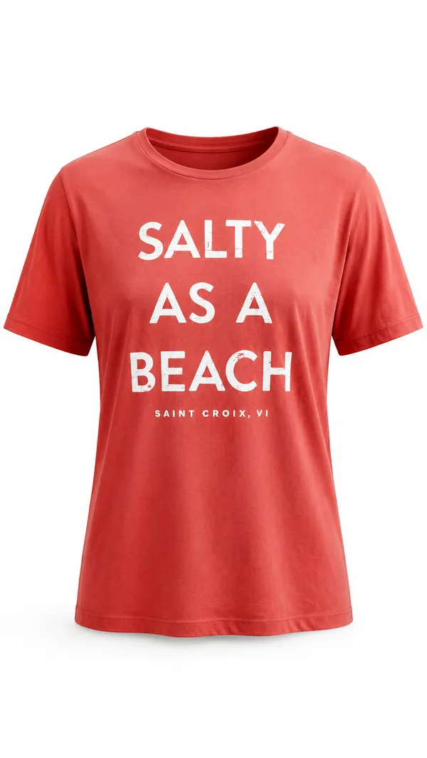 Out of Hand Graphics Salty As A Beach Desert Pink