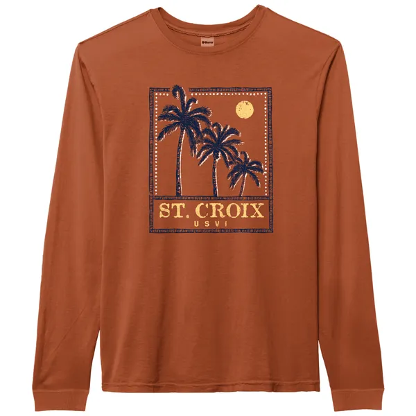 Legacy Athletic Bamboo Border Long Sleeve Tee Burnt Orange