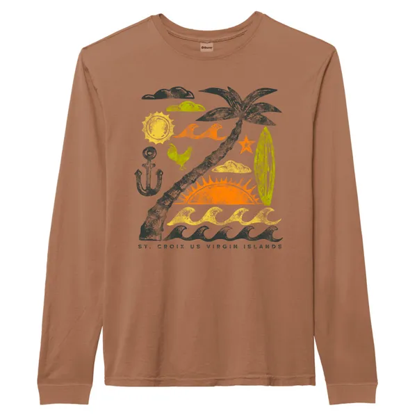 Legacy Athletic Chica Boom Long Sleeve Tee Camel