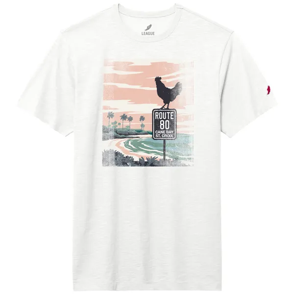 Legacy Athletic Mile Marker Route 80 Jersey Slub Tee Vintage White
