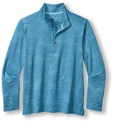 Tommy Bahama Monstera Fade Half Zip Corfu Blue
