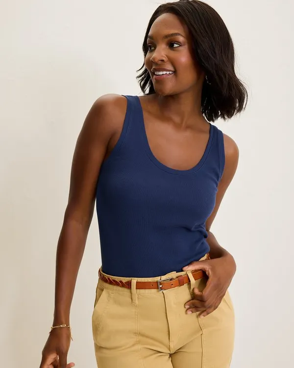 Tommy Bahama Sunset Bay Rib Tank ISLAND NAVY