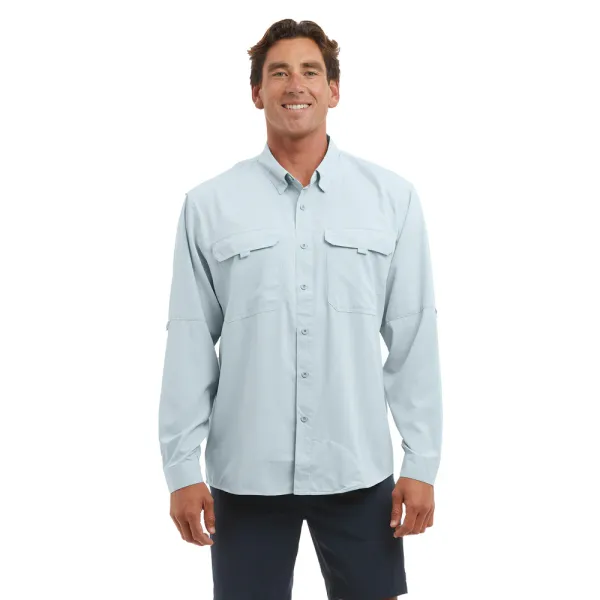 Pelagic Keys LS Woven Blue Fog