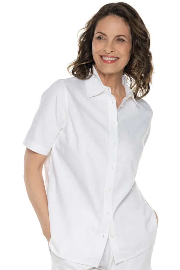 Coolibar Everglade Chambray Short Sleeve White