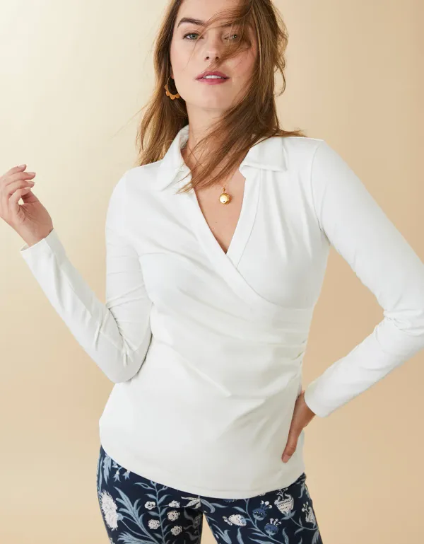 Spartina Edeline Wrap Top PEARL WHITE