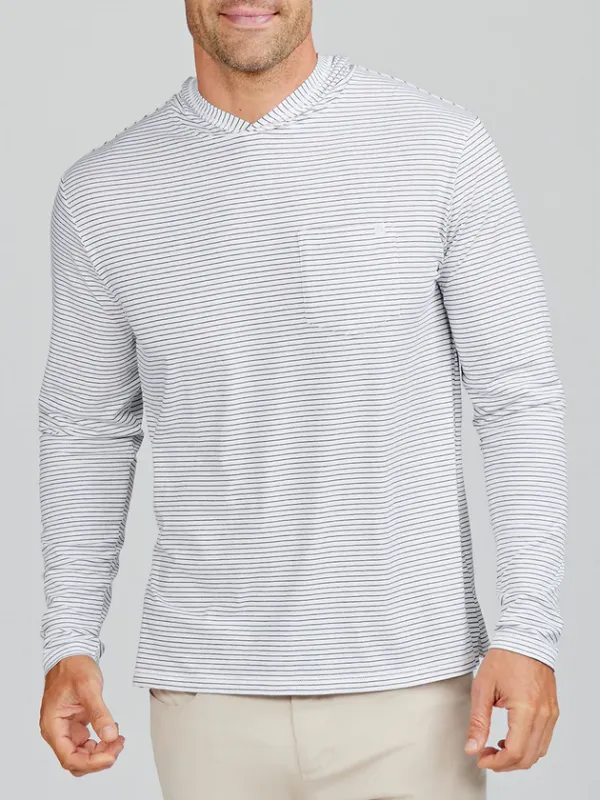Tasc Performance Seaside Pocket Hoodie White/Classic Navy