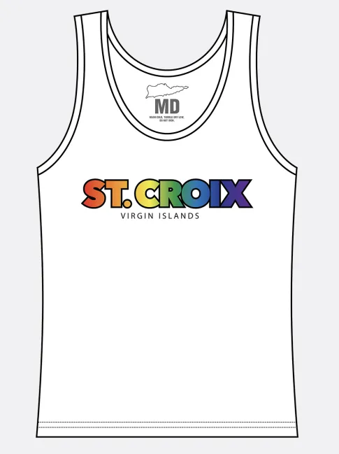 Huge Brands St Croix Pride Crop Tank White