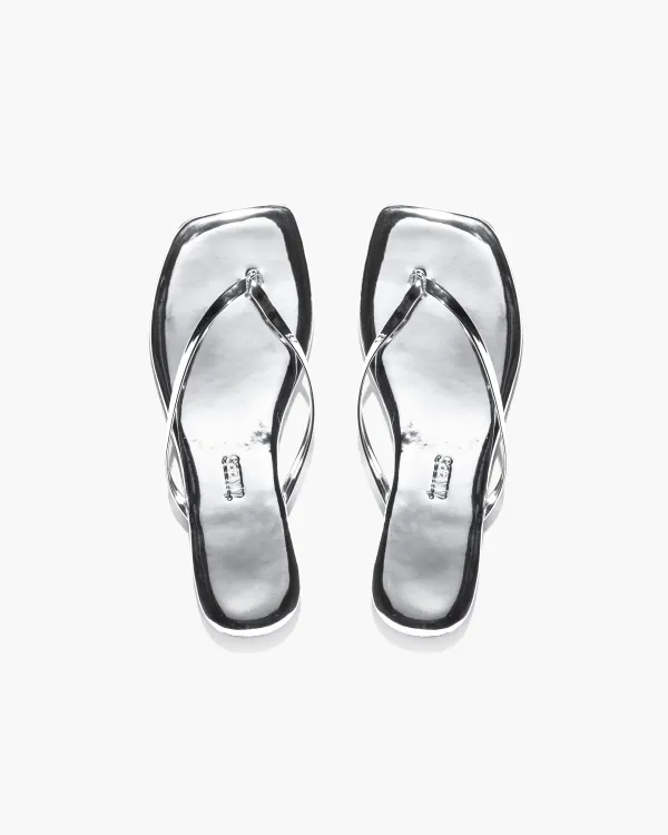 TKEES Square Toe Lily Mirror Chrome