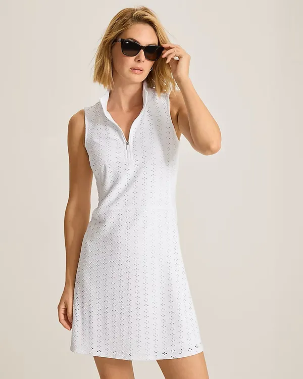 Tommy Bahama Abby Eyelet S/L Dress White