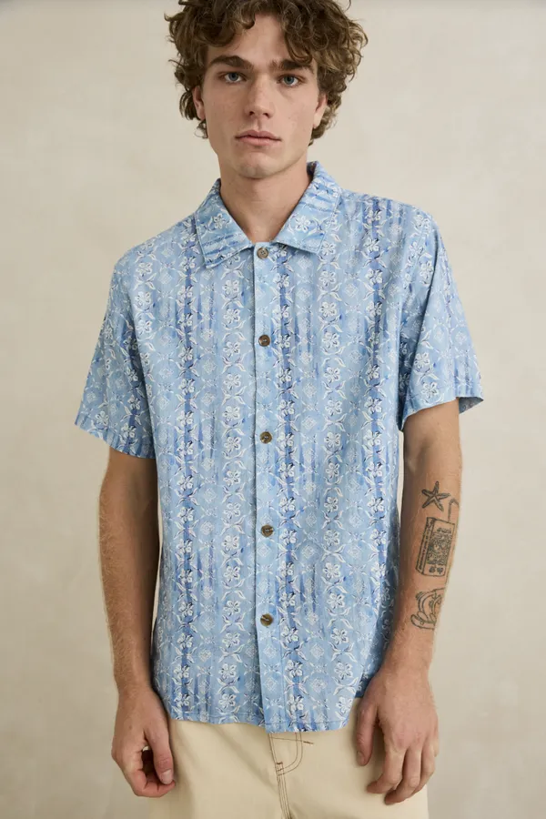 Rhythm Bayu SS Shirt Blue
