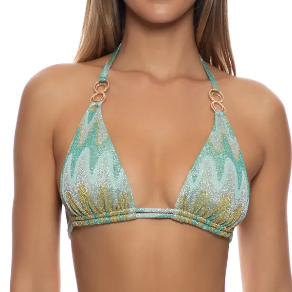 Luli Fama Rings Triangle Halter Top Lucid Waters