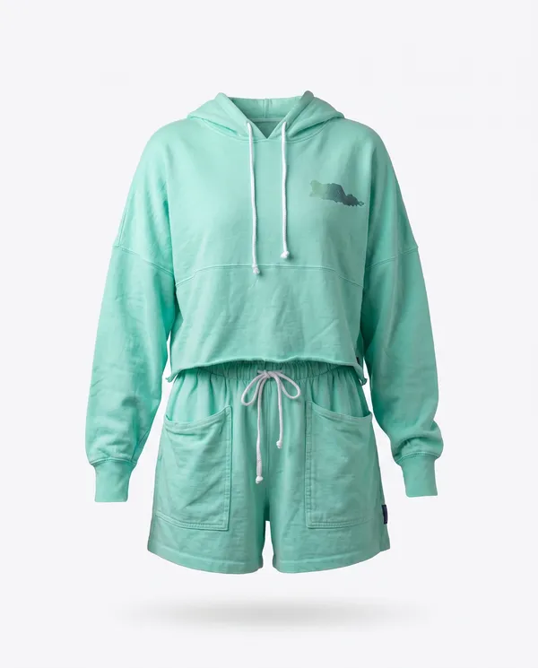 Spirit Activewear Palm Preppy Cropped Hoodie Jelly Mint