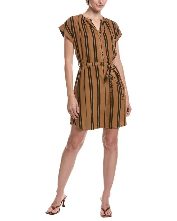 Bella Dahl Cap Sleeve Dress Gilded Brown