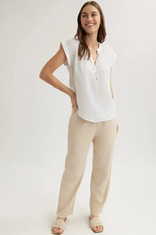Bella Dahl Cap Sleeve Pullover White