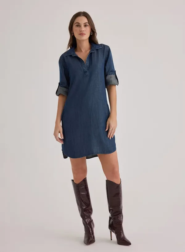 Bella Dahl Long Sleeve A-Line Twilight Rinse Wash