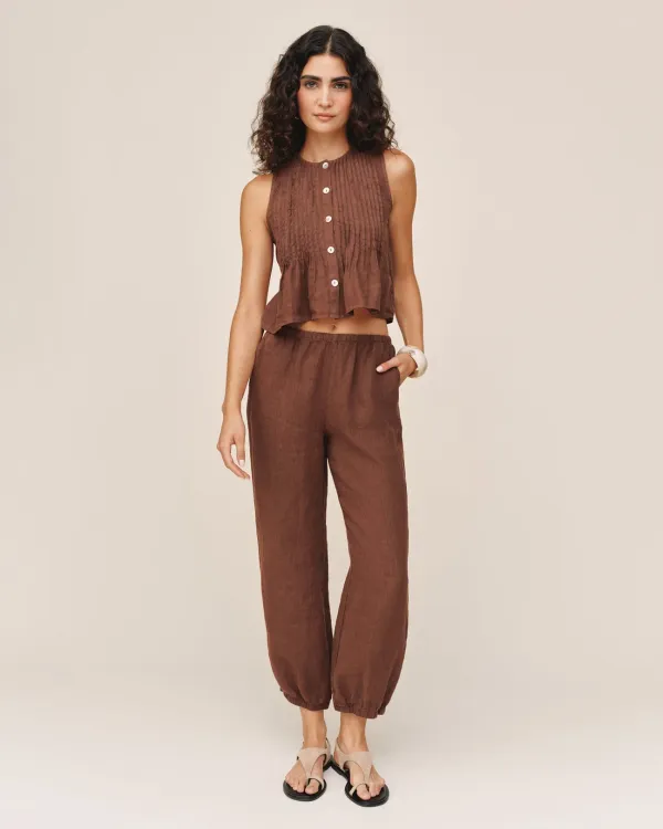 Bella Dahl Oversized Femme Jogger Sea Glass Brown