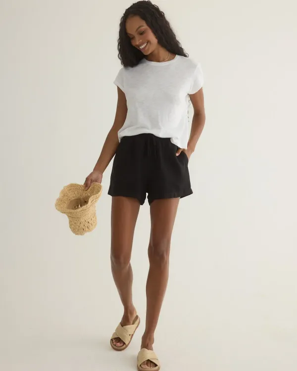 Bella Dahl Seamed Ruffle Waist Short Black