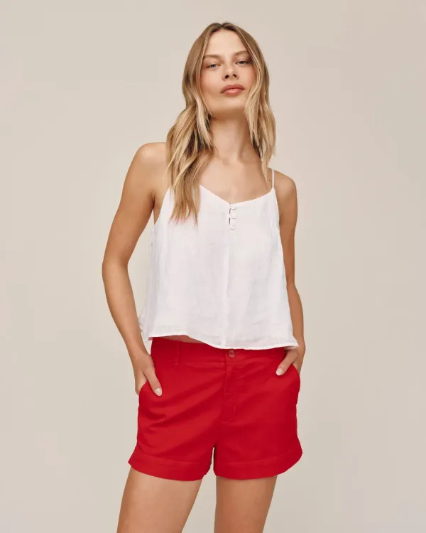 Bella Dahl Side Slit Tennis Short Scarlet Sand