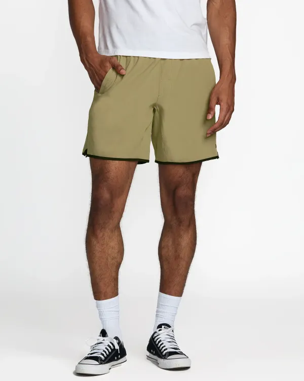 RVCA Yogger Stretch Contrast 17" Short Olive