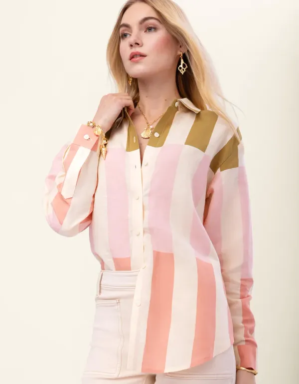 Spartina Aida Relaxed Buttondown Castillo Stripe