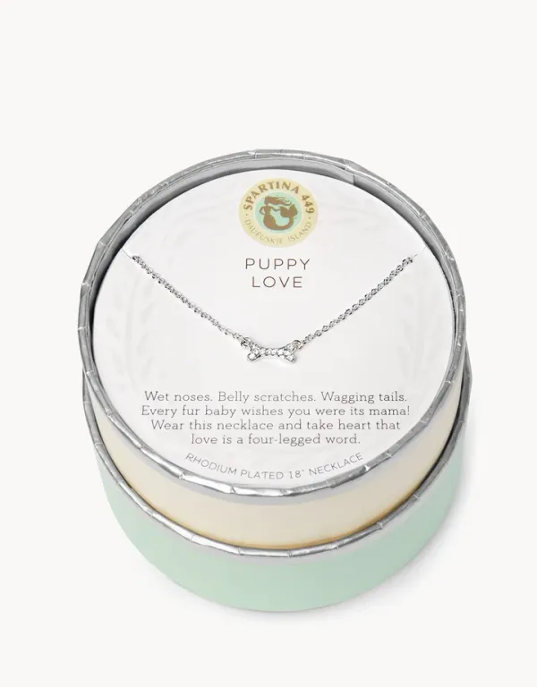 Spartina Puppy Love/Bone Necklace Silver