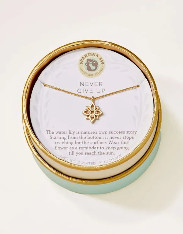 Spartina Never Give Up/Lotus Necklace Gold