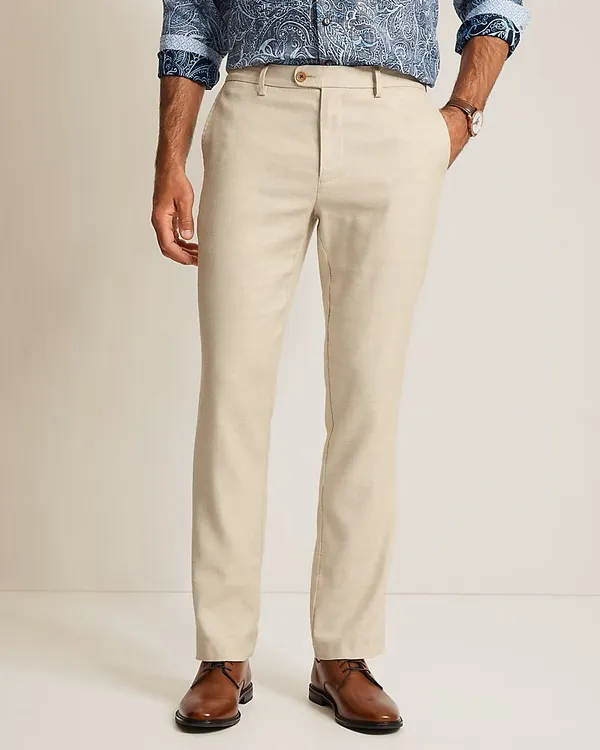 Tommy Bahama Latigo Beach Linen Flat Front STONE KHAKI