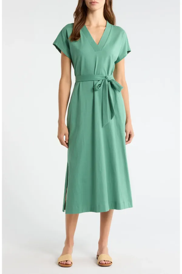 Tommy Bahama Islandscape Jersey Midi Dress Spruce Frost