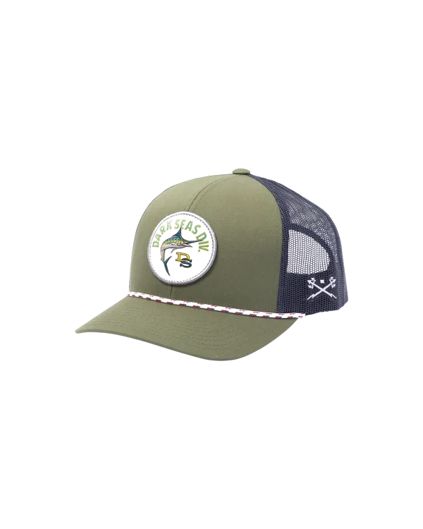 Dark Seas Galloway Hat Olive/Blue