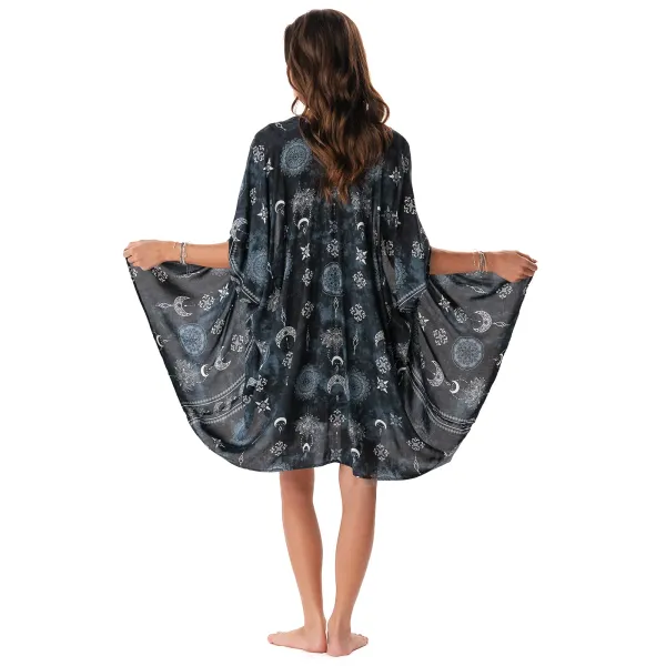 Lotus and Luna Kimono Black Lotus Moon