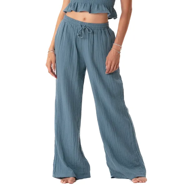 Lotus and Luna Cotton Cabana Pants New Moon Blue